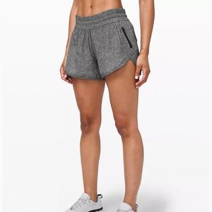 GREY LULULEMON TRACKER SHORTS